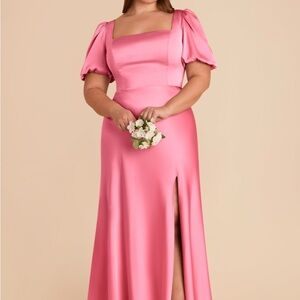 Birdy Grey Judy Dress Bon Bon Pink Size XL Matte Satin